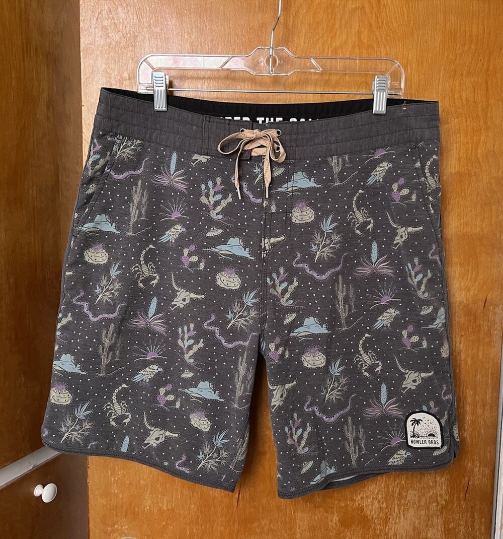 Howler Brothers Bruja boardshorts Stretch Cactus Desert Western Sz 36 Ecosistema